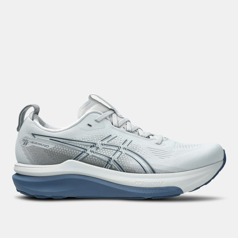 ASICS GEL-KAYANO 33 — رمادي فاتح وأزرق